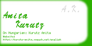 anita kurutz business card